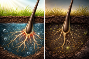 capelli assottigliati causati da squilibrio del cuoio capelluto